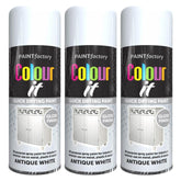 3X Paint Factory Antique White Gloss Spray Paint 400ml Spray Paint
